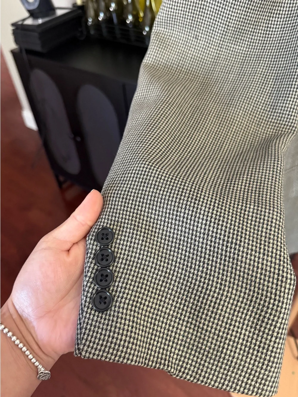 Oscar de la Renta Designer Houndstooth Coat Blazer Suit Jacket Men’s Size 42